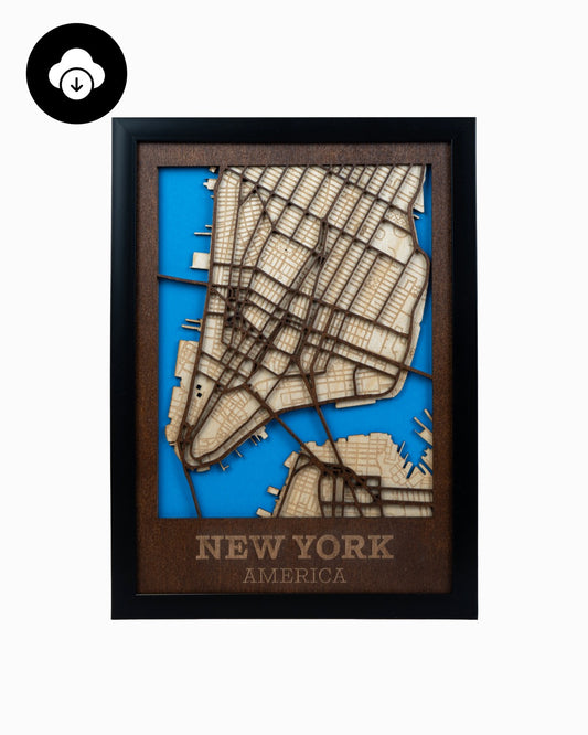 New York Amerika - Kaart